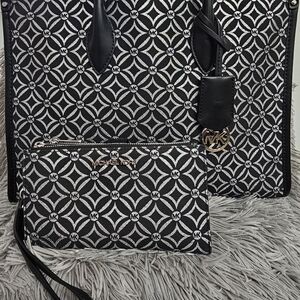 Michael Kors Black and White Patterned Women's Bag
